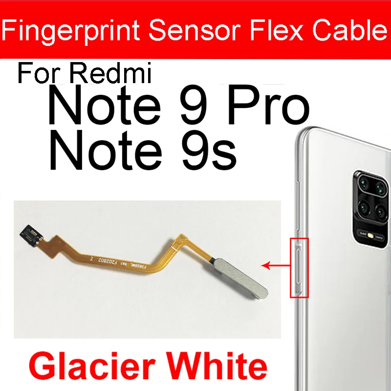 Fingerprint Recognition Sensor Flex Cable For Xiaomi Redmi Note 9 9s 9Pro Touch Sensor Fingerprint with Power Button Menu Key