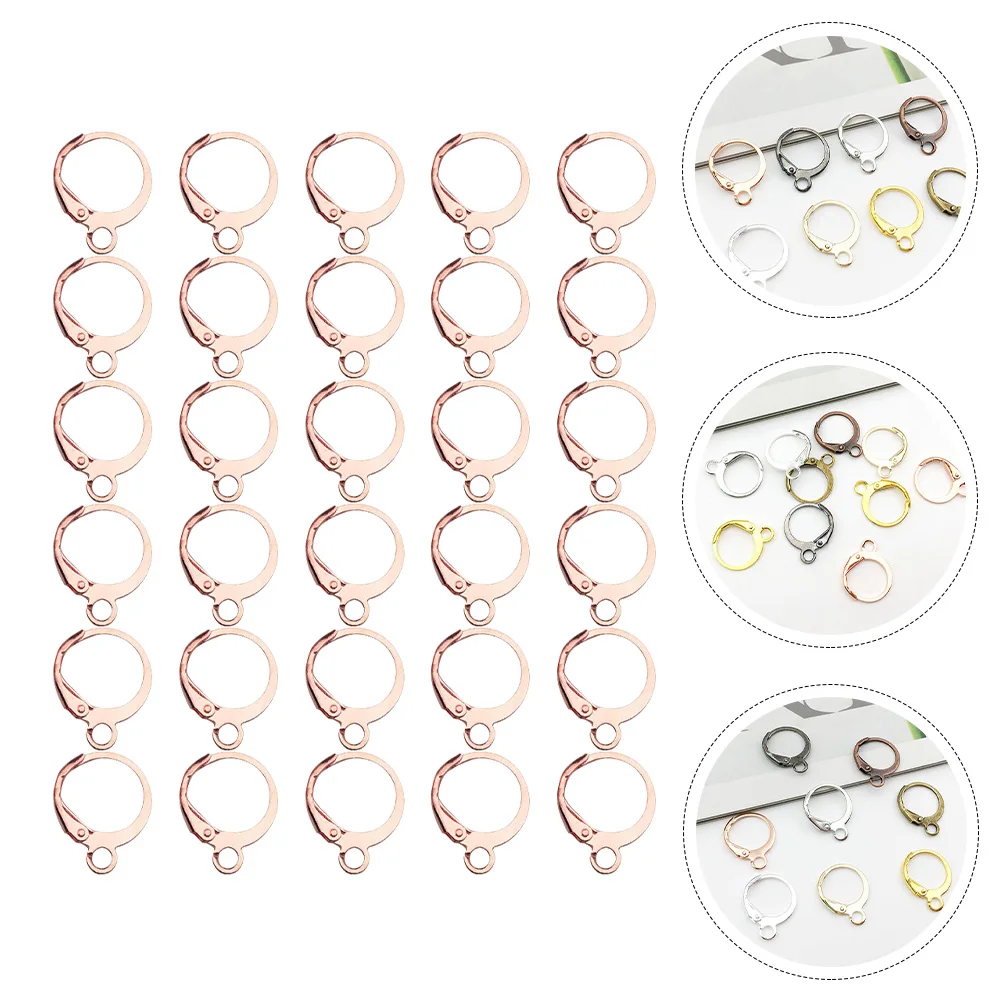 

100pcs Round Lever Earring Hooks DIY Earring Making Supplies Premium Metal Durable Practical Use Jewelry Accessories