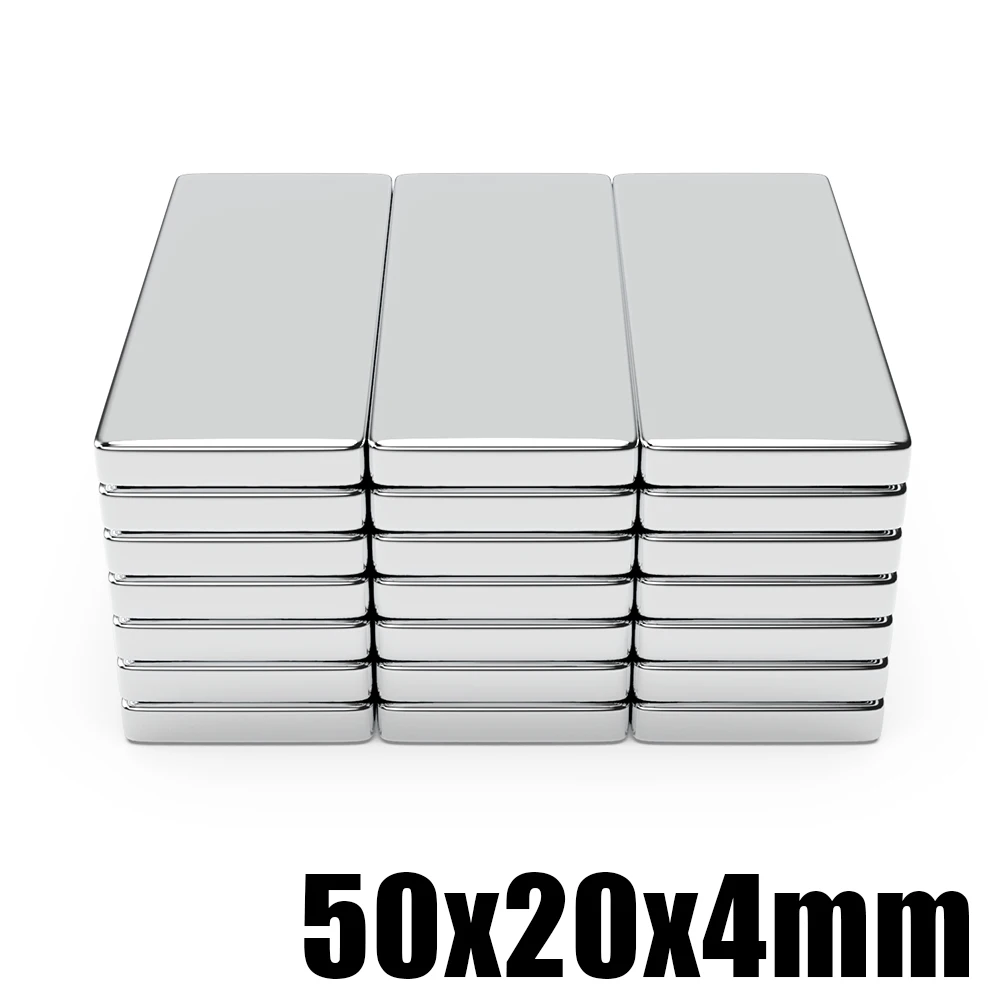 1/2/5/10 Pcs 50x20x4 N35 Neodymium Magnet 50mm X 20mm X 4mm NdFeB Block Super Powerful Strong Permanent Magnetic imanes