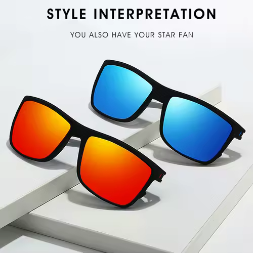 Square Polarized Sunglasses for Men and Women Lightweight Frame Sun Glasses - Image 4