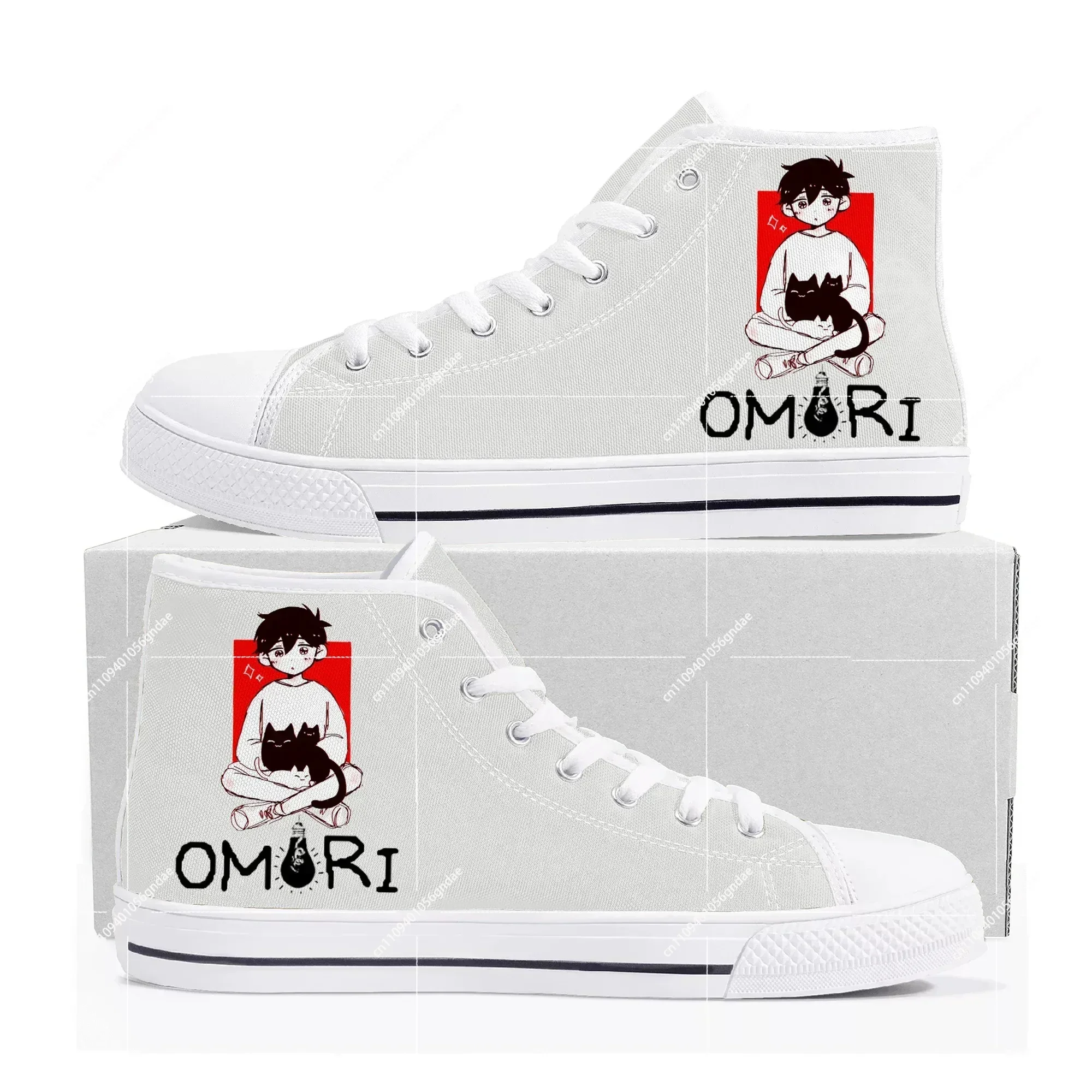 

Omori High Top Sneakers Hot Cartoon Game Mens Womens Teenager High Quality Fashion Canvas Shoes Casual Tailor Made Sneaker