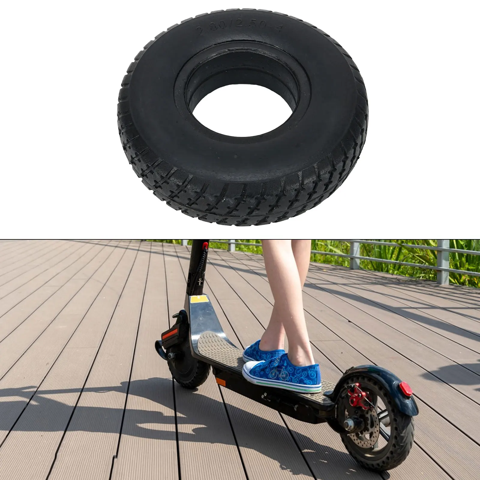 

9 Inch Solid Tire 2 80/2 50 for Electric Scooter E300 and Wheelchair Practical Replacement for Same Size Tires