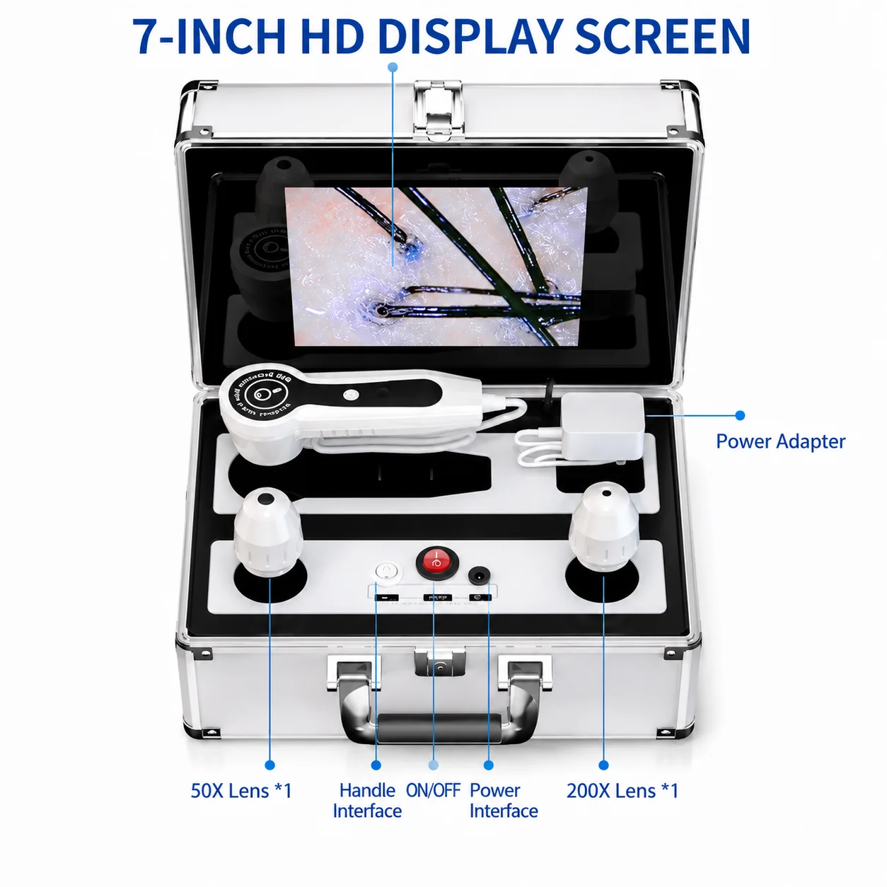 Scalp & Facial Skin Analyzer Machine 200x HD Digital Dermoscopy for Hair Follicle Diagnosis and Skin Health Detection