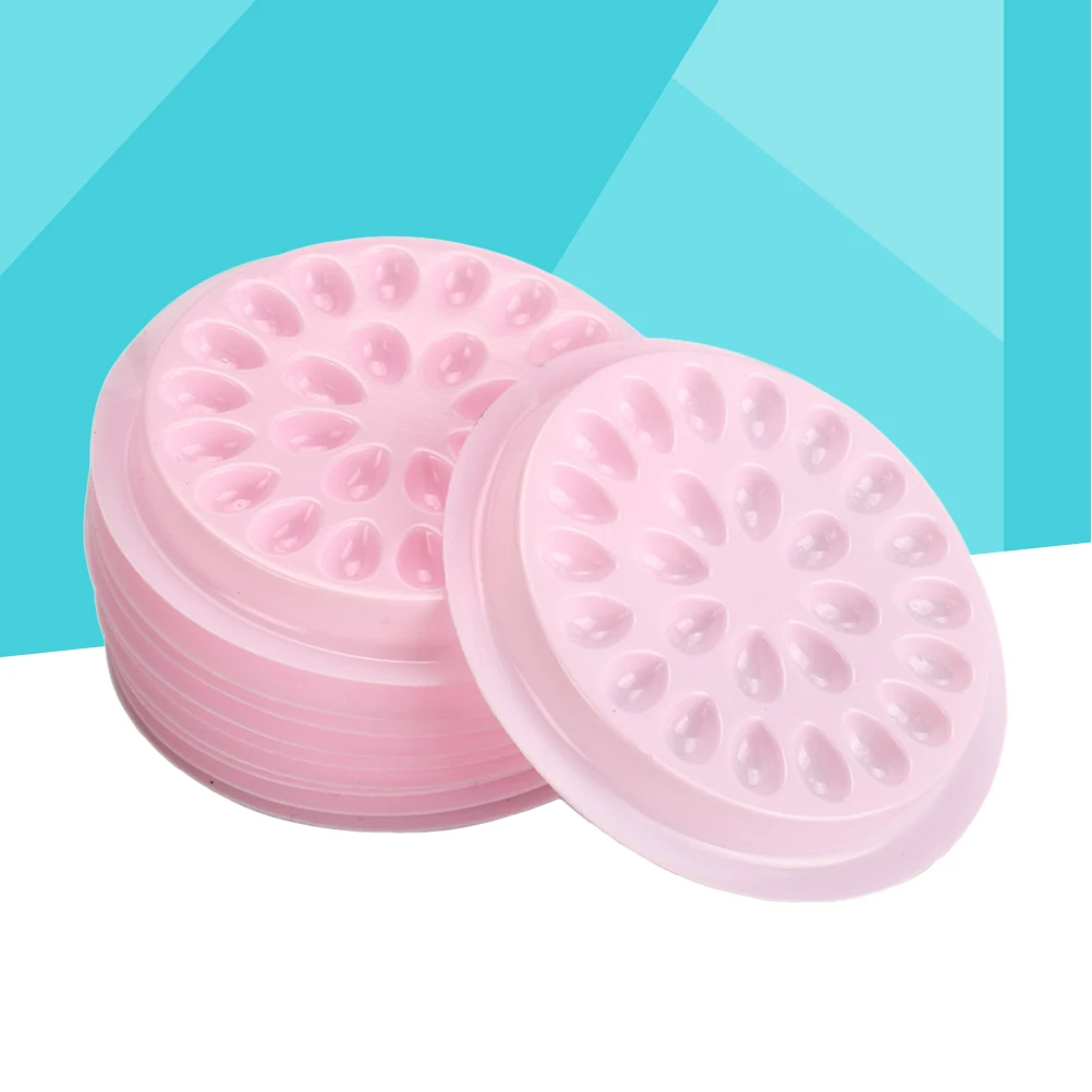 

10Pcs Eyelash Glue Pallet Extension Gasket Pink Waterproof Reusable Fast Hardening Eyelash Adhesive Holder Convenient