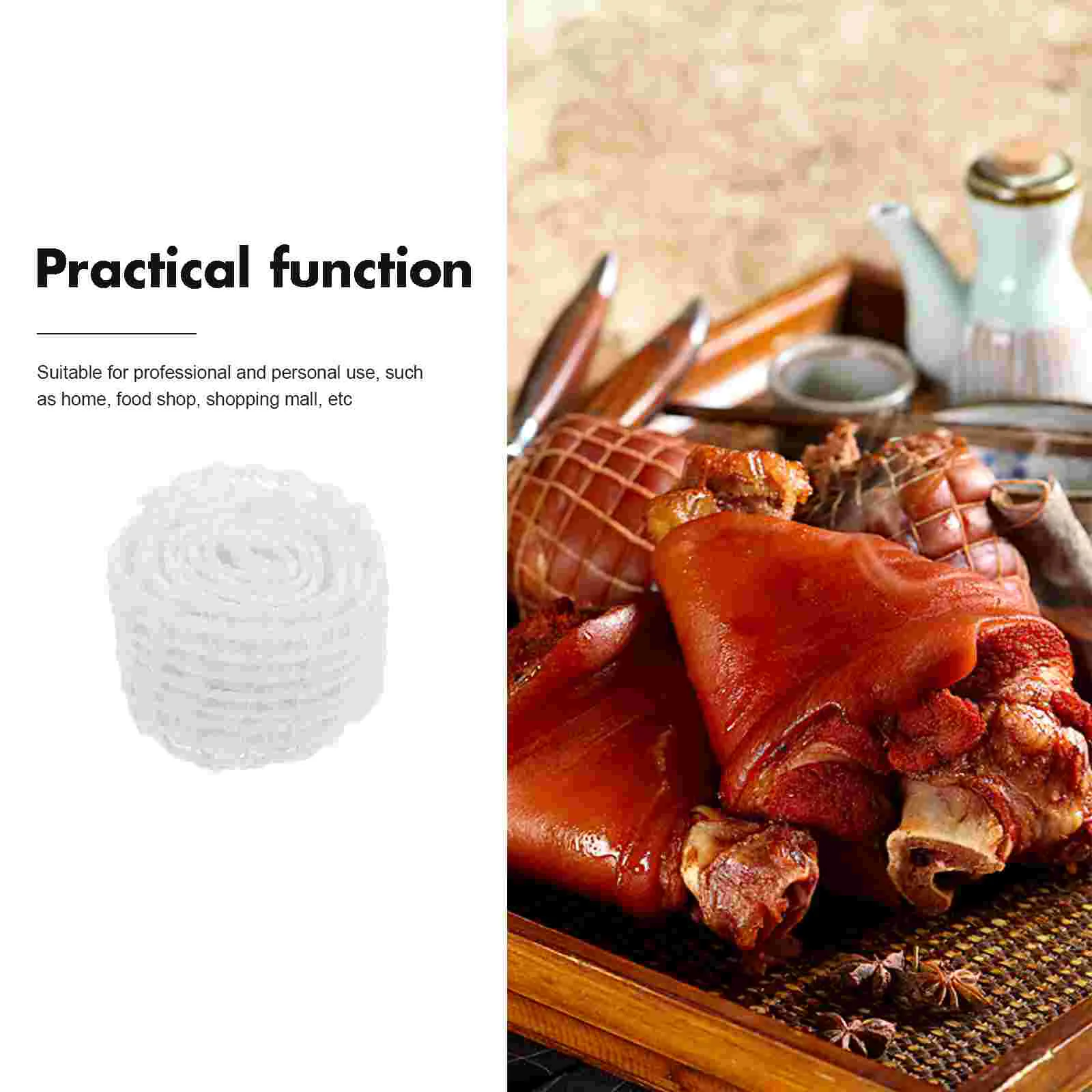 6 Rolls Sausages Char Braided Rope Meat Pork Thread Casing Net Filling Packaging Tool Kitchen Supplies White