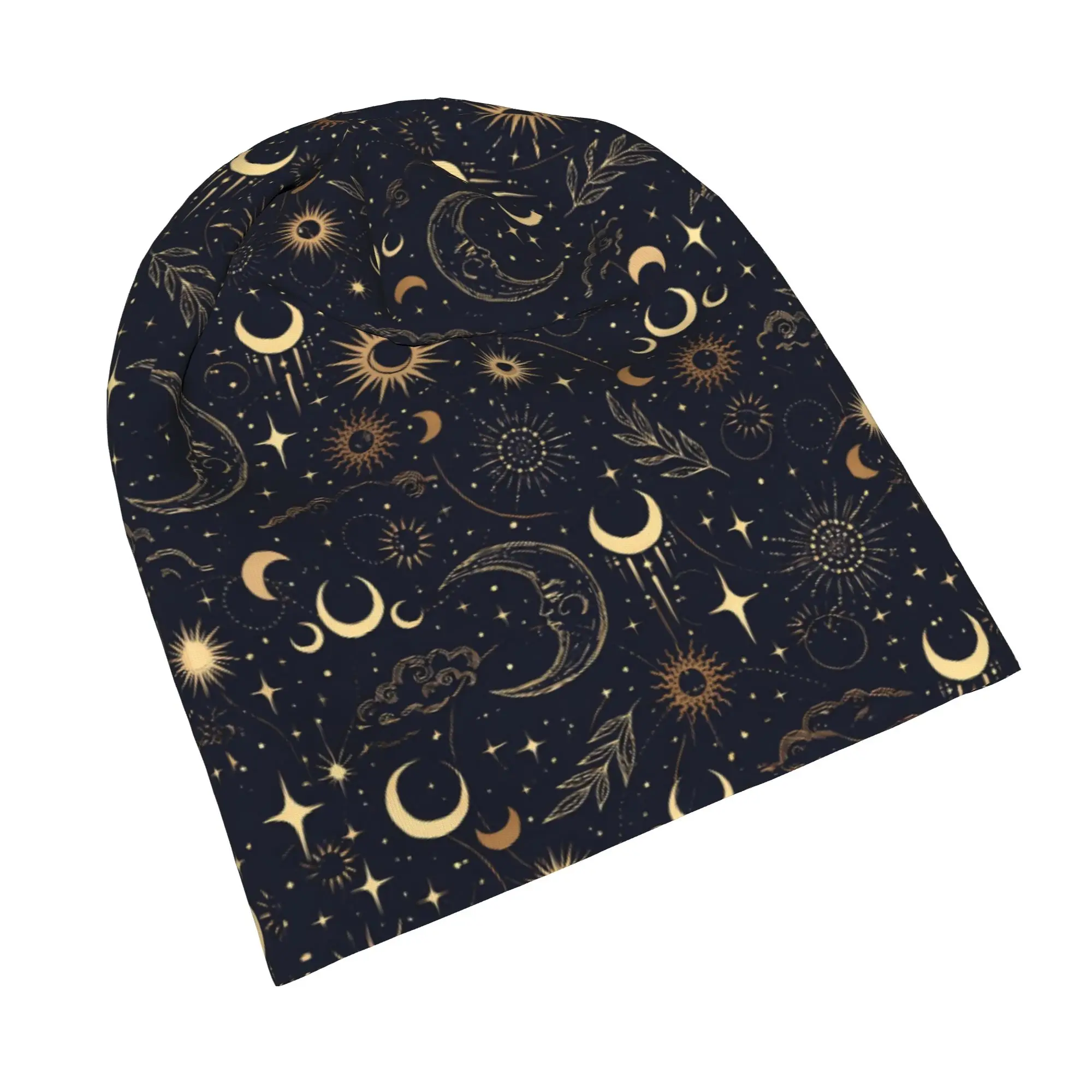 Astrology Zodiac Moon and Stars Bonnet Hats Goth Outdoor  Skullies Beanies Hats Unisex Warm Dual-use Caps