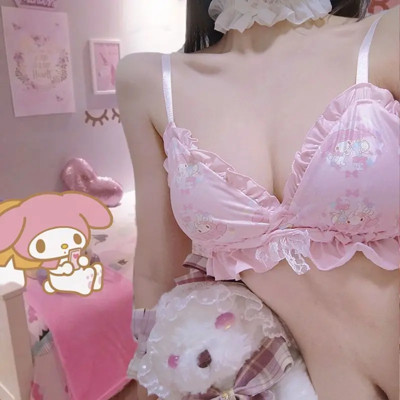 

2 шт. Cinnamoroll нижнее белье в японском стиле без косточек очаровательные милые модные изысканные мягкие приятные для кожи удобные комплекты бюстгальтеров