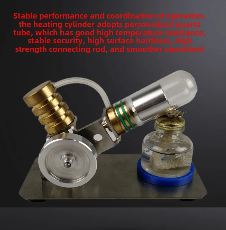 V-shaped Stirling engine external gas engine mini mini generator birthday gift steam model scientific experiment
