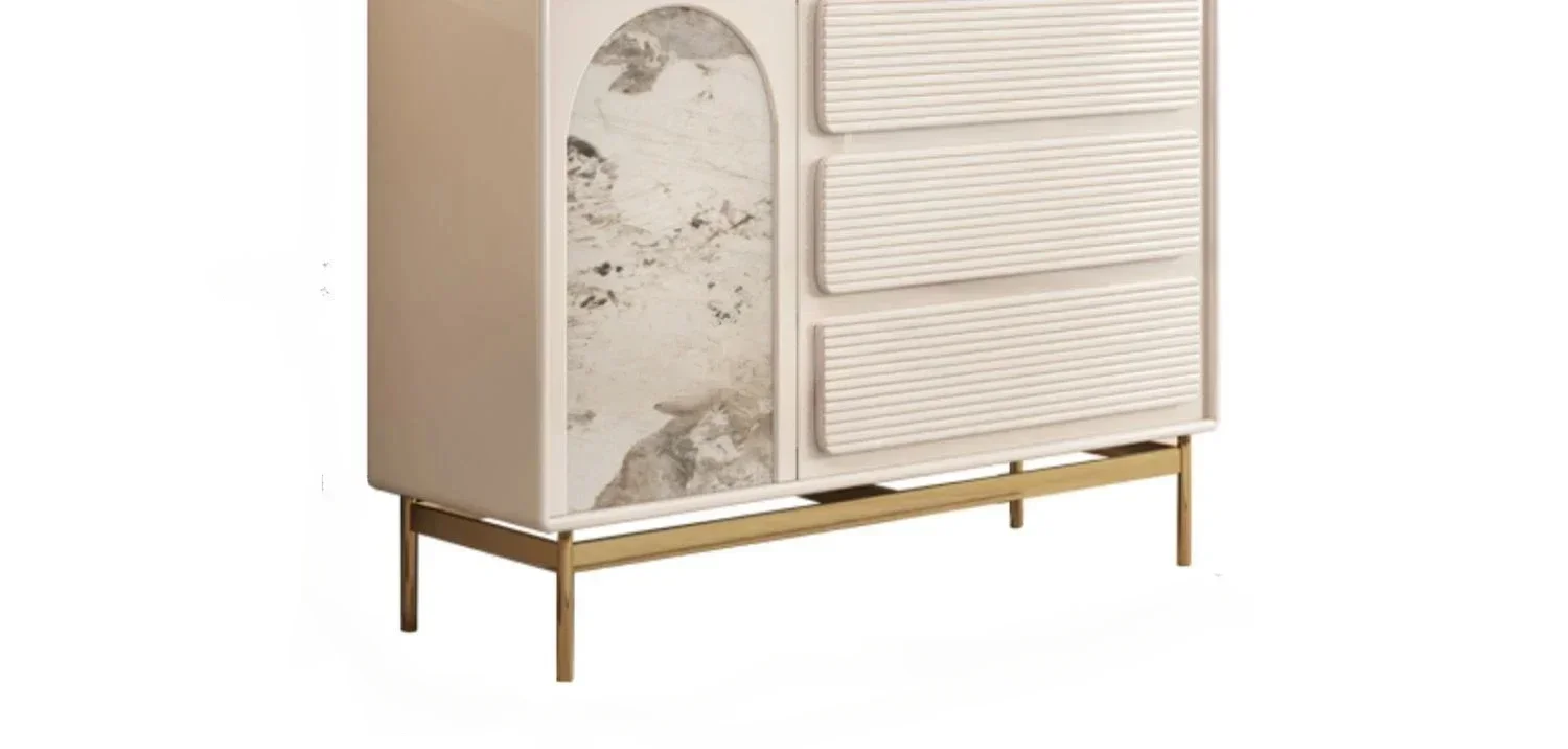 Italian Light Luxury Villa Living Room French Cream Style Art Storage Home Entrance Cabinet
