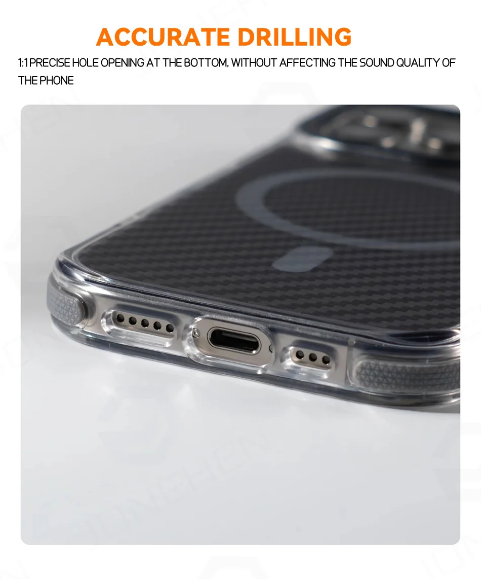 Luxury Armor Non-Slip Magnetic For Magsafe Carbon Fiber Pattern Case For iPhone 16 17 Pro Max 15 14 Plus 13 12 Shockproof Cover