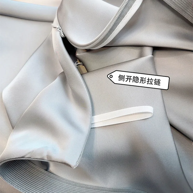 2025 New Luxury Women Acetate Satin Half Skirt,Spring / Summer Thin High-waisted Fishtail Skirts , Mid-length Skirt