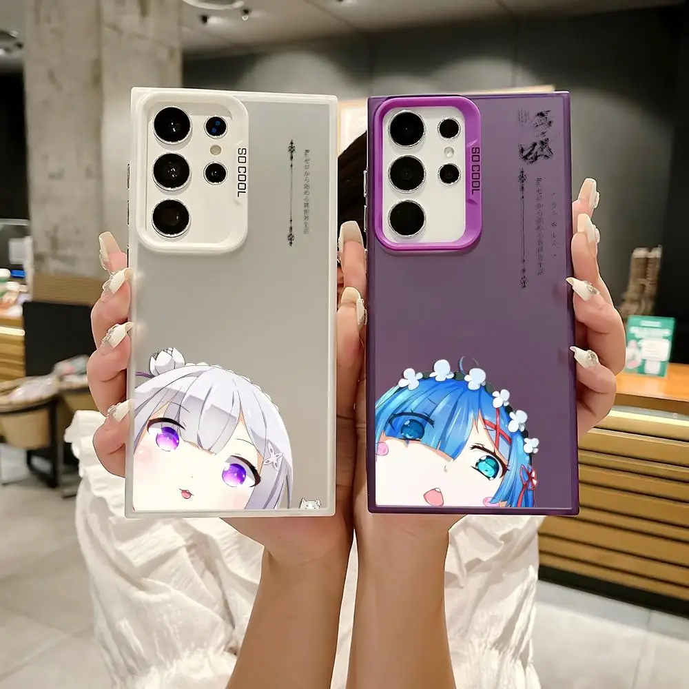 Japan Anime Re Z-zeroES Nette Telefon Fall Für Samsung Galaxy S25 Rand S24 S23 S22 S21 S20 Ultra funda Silikon Silber abdeckung