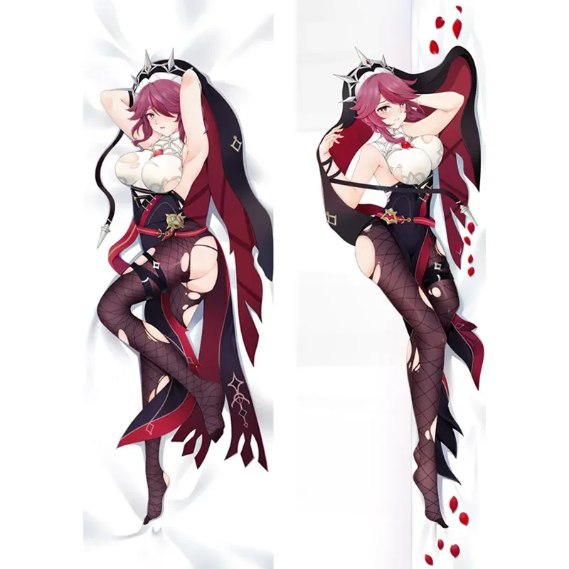أنيمي Genshin تأثير مونا روزاريا على الوجهين طباعة الفراش 3D ، Dakimakura القضية ، تعانق الجسم ، غطاء هدية ، 2WAY ، تريكو ، 60x180cm