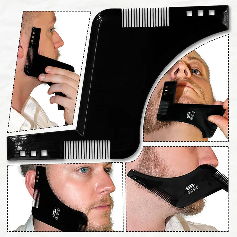 Picture 6: Men Beard Shaping Tool, Beard Styling Template Comb, Beard Trimming Ruler for Barber