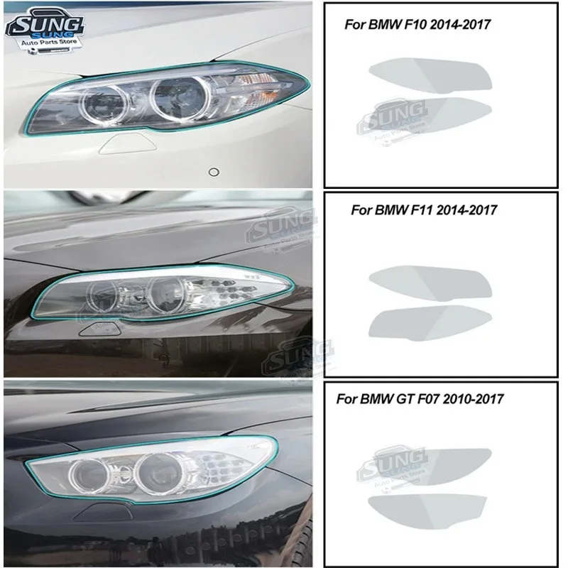 

Для BMW 5 серии GT F07 F10 F11 G30 G31 Аксессуары 2 шт. Защитная пленка для фар автомобиля Прозрачная черная наклейка из ТПУ