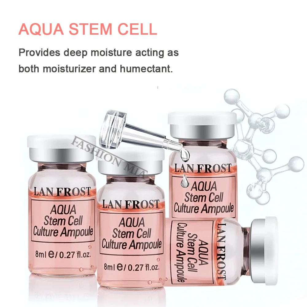 كوريا 8 مللي أكوا الجذعية ثقافة الخلية أمبولة مجموعة مصل الوجه حمض الهيالورونيك تبييض ترطيب تقليص المسام العناية بالبشرة