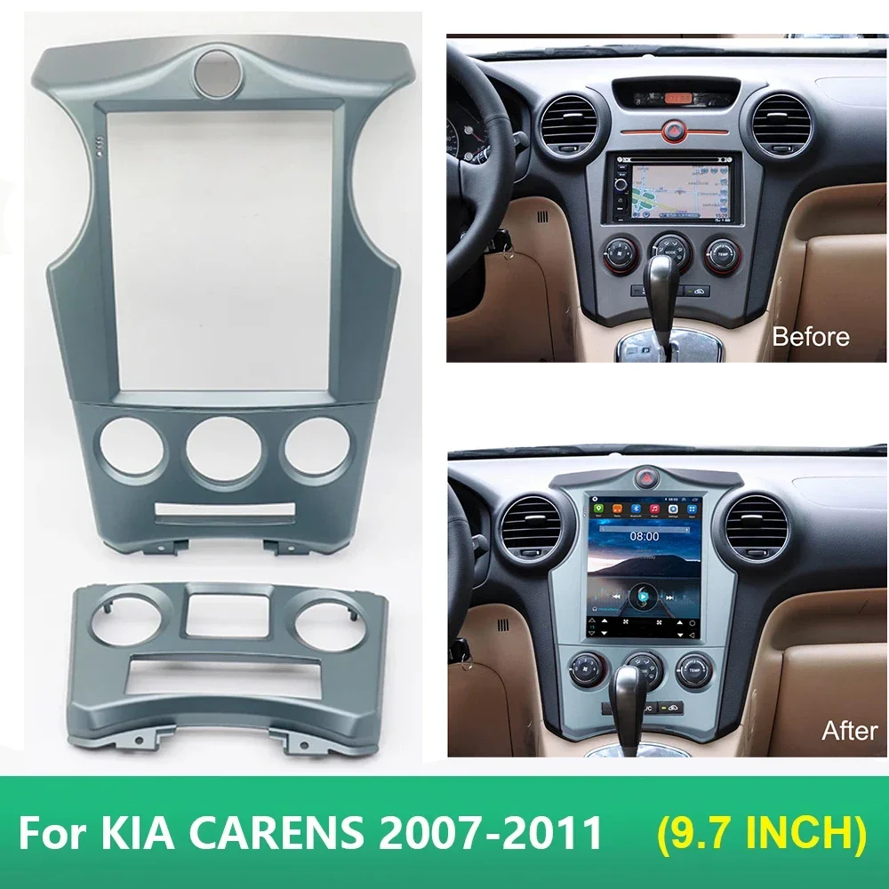 

9.7 Inch 2 Din Car Radio Fascias For KIA CARENS 2007-2011 Tesla Style Multimedia Frame Video Player Navigation DVD Panel Trim