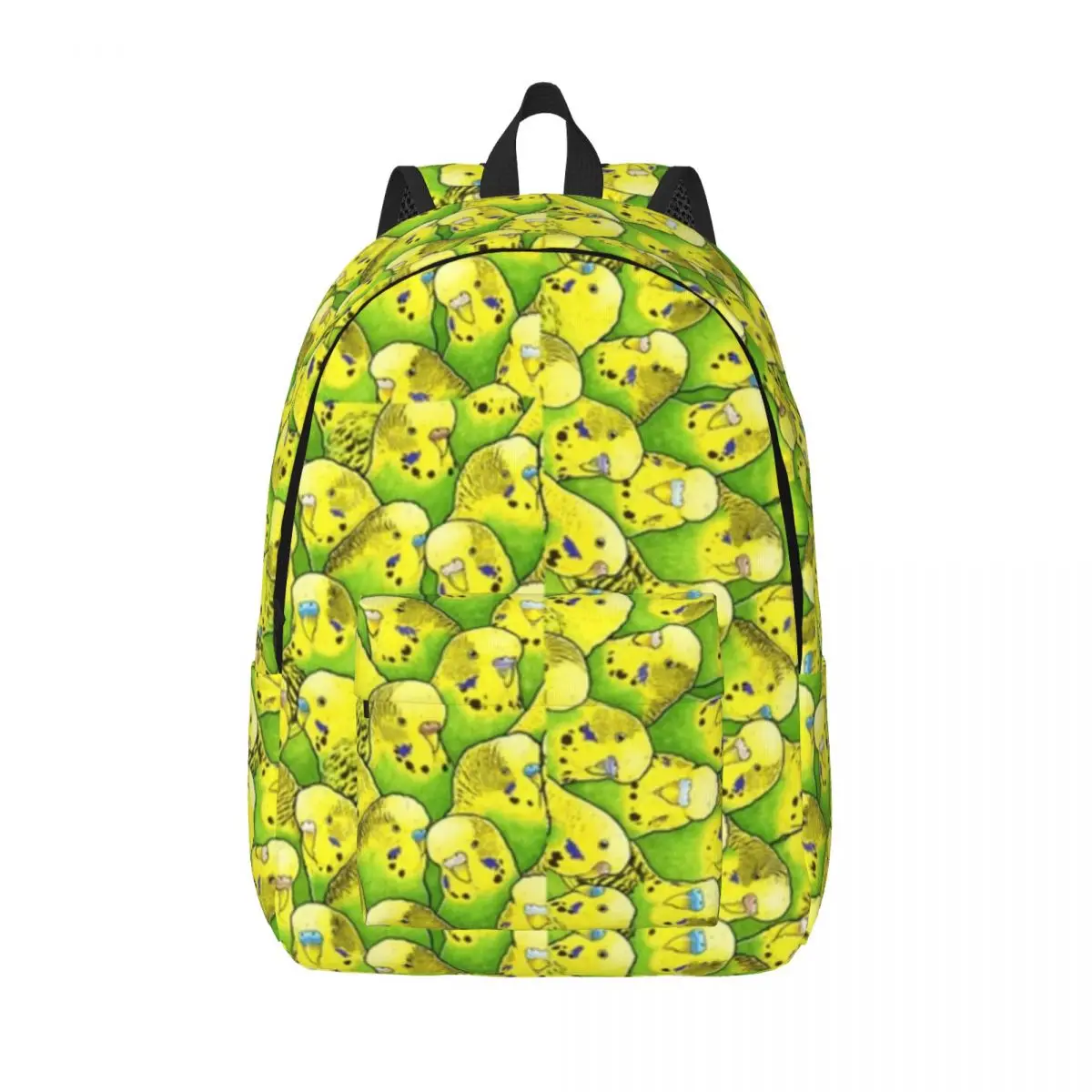 Green Yellow Budgies Backpack Women Parakeet Lightweight Backpacks Christmas Gift Modern School Bags Camping Colorful Rucksack