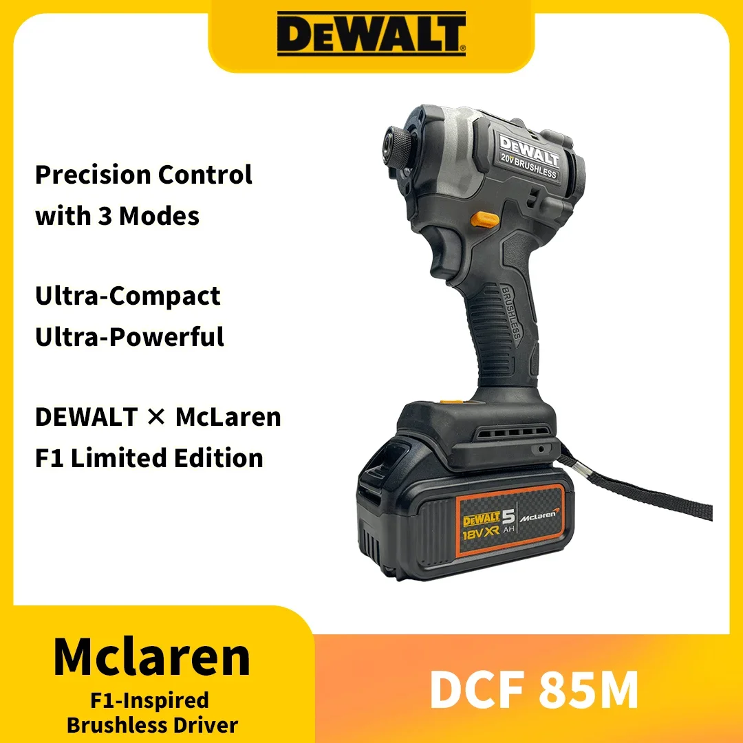 dewalt-dcf85m-20v-xr-pilote-d'impact-sans-brosse-mclaren-f1-team-edition-limitee-tournevis-sans-fil-kit-combine-avec-chargeur-de-batterie
