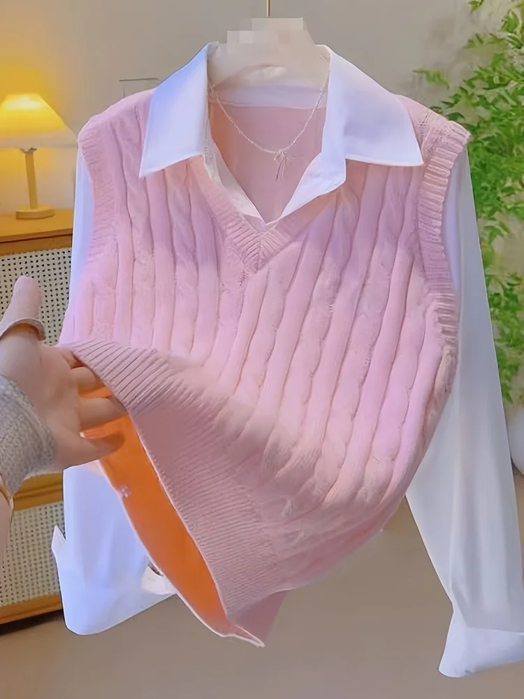 Faionable malha ne colete irt feminino outono nova cor sle blo casual solto ajuste respirável longo sve irt