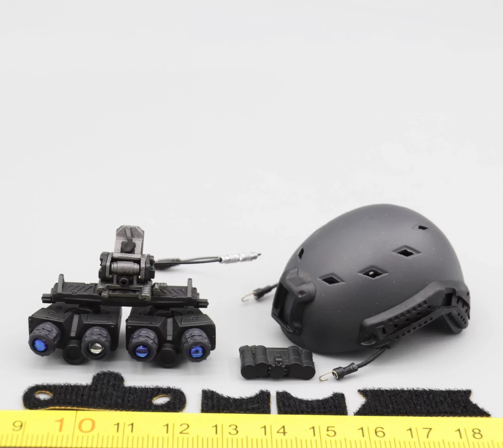 

VERYHOT M001 Duty Man Soldier Call Helmet with 4 Eyes Phone Headgear Toys Model For 12" Figure Doll 1/6