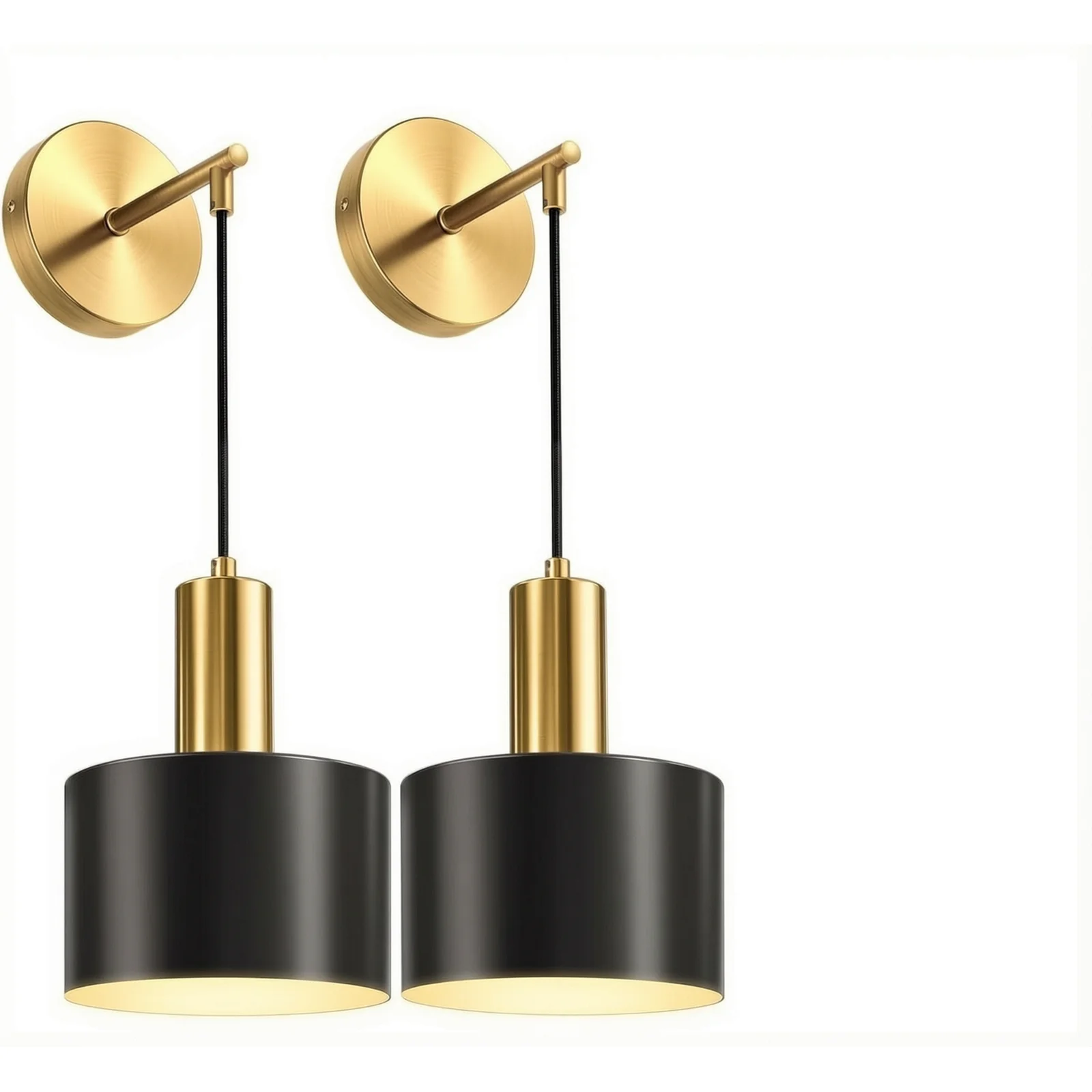 Elegant Gold Sconces Wall Decor Set With Battery Operated Rechargeable Bulbs Home Lighting Setup