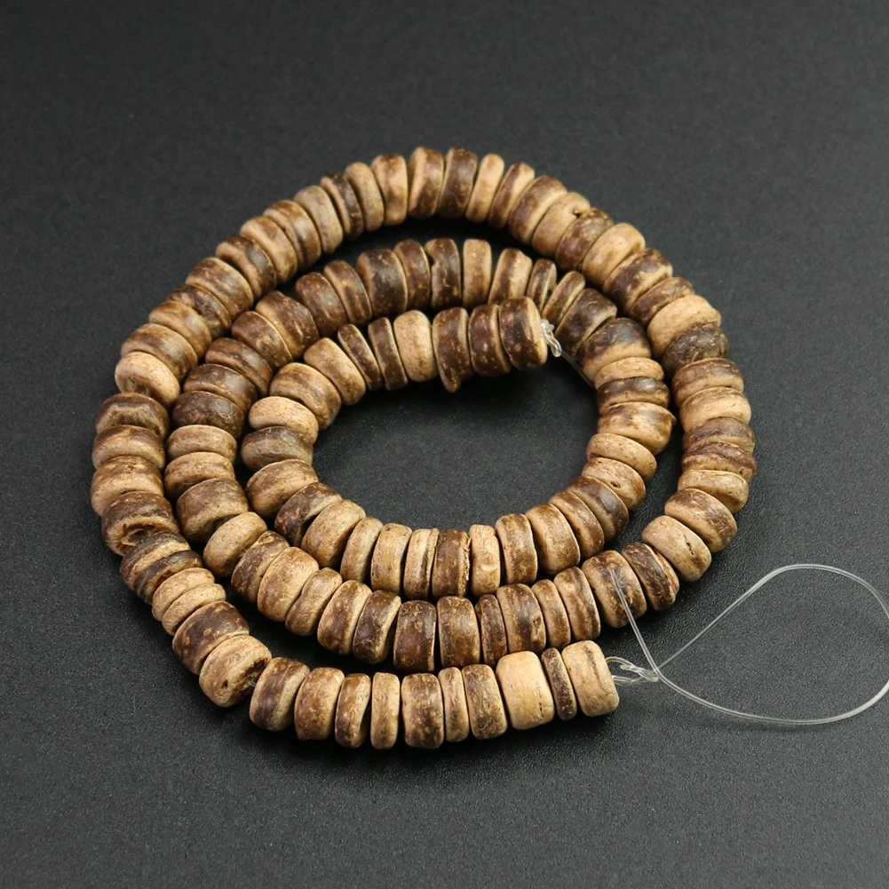 8mm 1 String Natural Coconut Shell Loose Beads Wooden Buddhism Making Necklace Bracelet DIY Environmental Jewelry Accessories