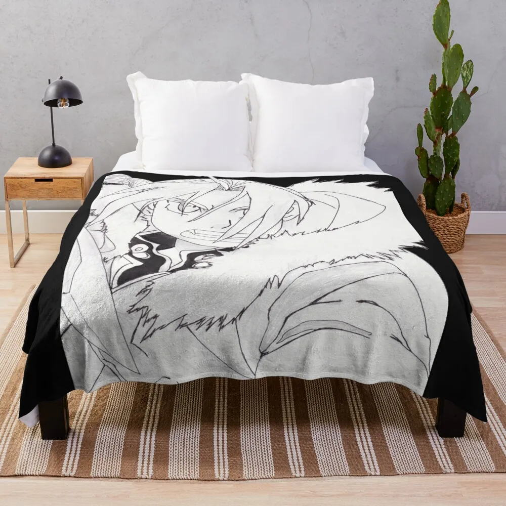 Edward Elric BW Throw Blanket decorative heavy to sleep Blankets