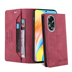 For OPPO A58 A78 A54 A74 A95 Wallet RFID Blocking Magnetic Flip Leather Case For OPPO Reno 10 Pro 5g Cover