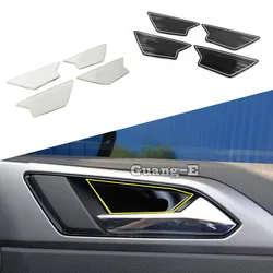 Cover Stick Trim Stainless Steel Door Inner Handle Bowl Frame Panel For Volkswagen VW Polo Hatchback 2019 2020 2021 2022 2023