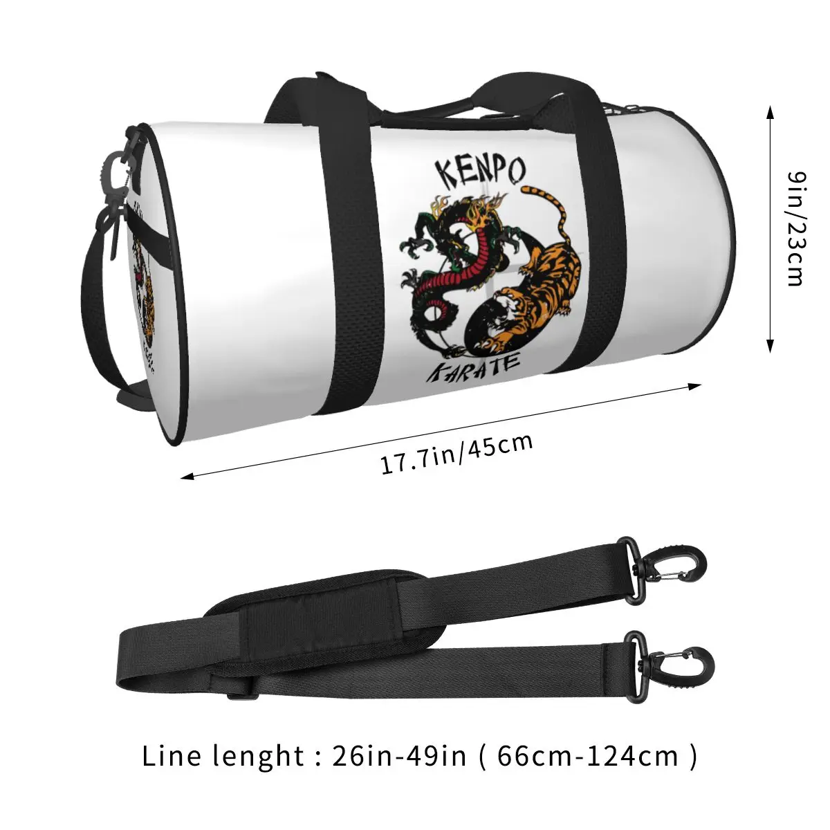 Gym Bag Self Defense Kenpo Karate Martial Arts Sports Bag with Shoes Couple Waterproof  Handbag Travel Training Fitness Bag