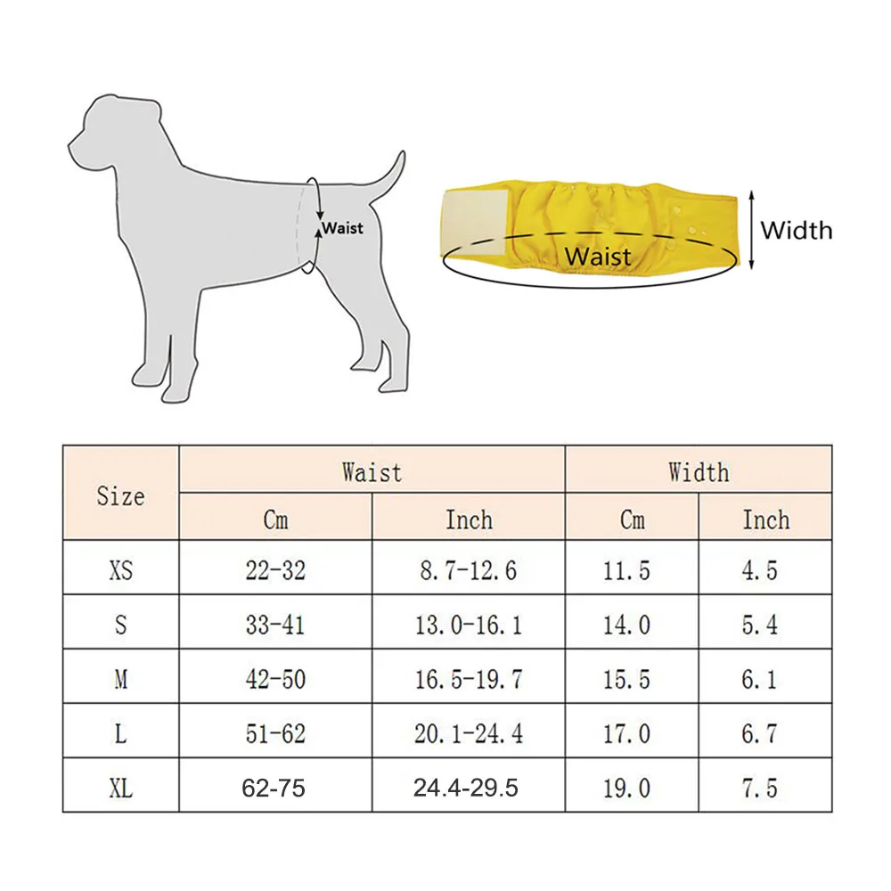 3pcs Washable Male Dogs Diapers High Absorbing Reusable Large Dog Wraps Adjustable Pet Shorts Puppy Belly Bands for Small Dogs view 6