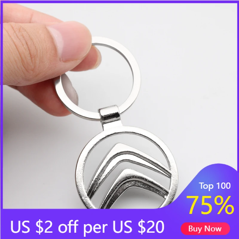 

2026 Hot Car Sticker Zinc Alloy Car Key Ring Auto Keychain Pendant Decoration For Citroen C1 C5 C4 C3 C2 Cactus Berlingo Saxo Pi