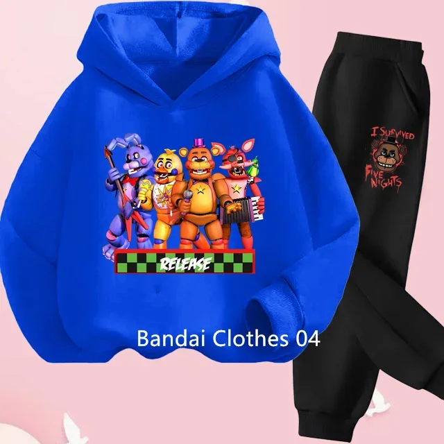 Boys Girls Clothes FANF Hoodie Set Kids 2pcs Spring Autumn Five Nights at Freddy Cartoon Hooded +pants Tracksuit Girls Clothing