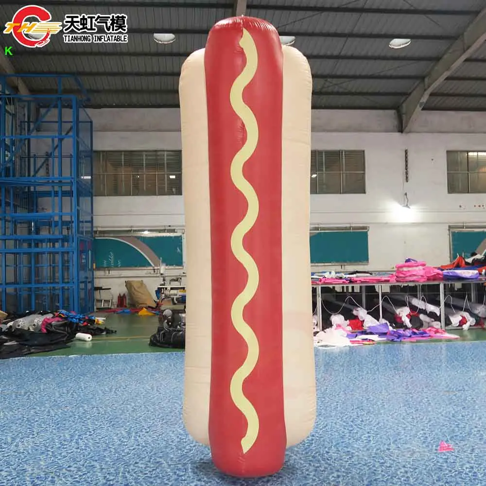 Fast Shipping Giant Inflatable Hot Dog Model Air Blow Up Hamburger Hot-Dog Replica Ground Balloon for Decoration