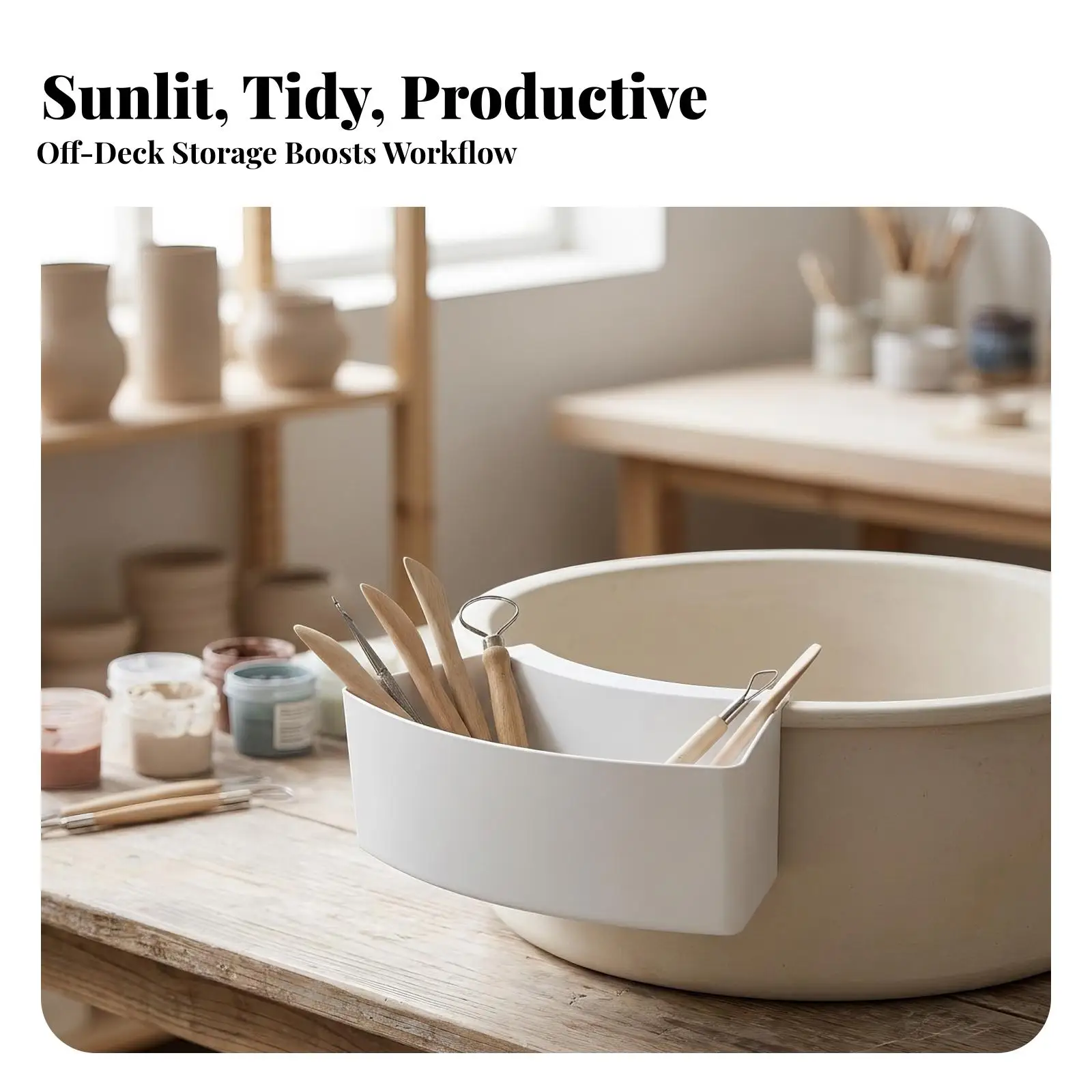 Clay Wheel Hanging Caddy ABS Pottery Tool Holder for Ceramic Artists Workspace Neat Storage Solution