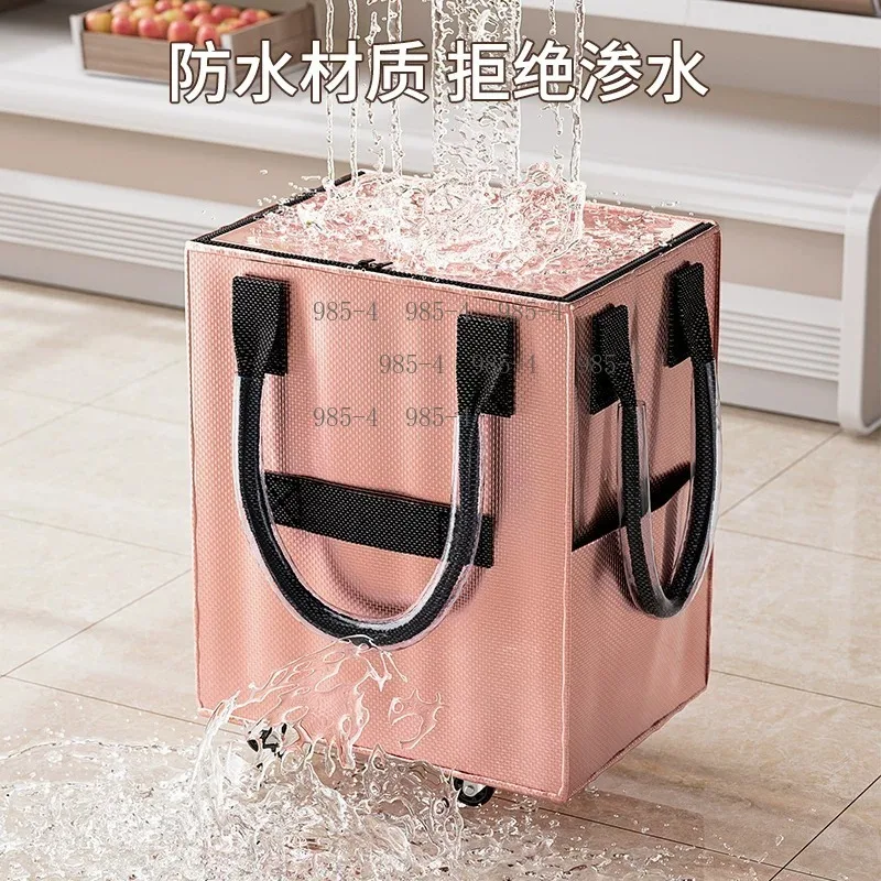 Folding Storage Shopping Bag, Long Handheld Roller Skating Bag, Outdoor Travel Luggage Cart Bag