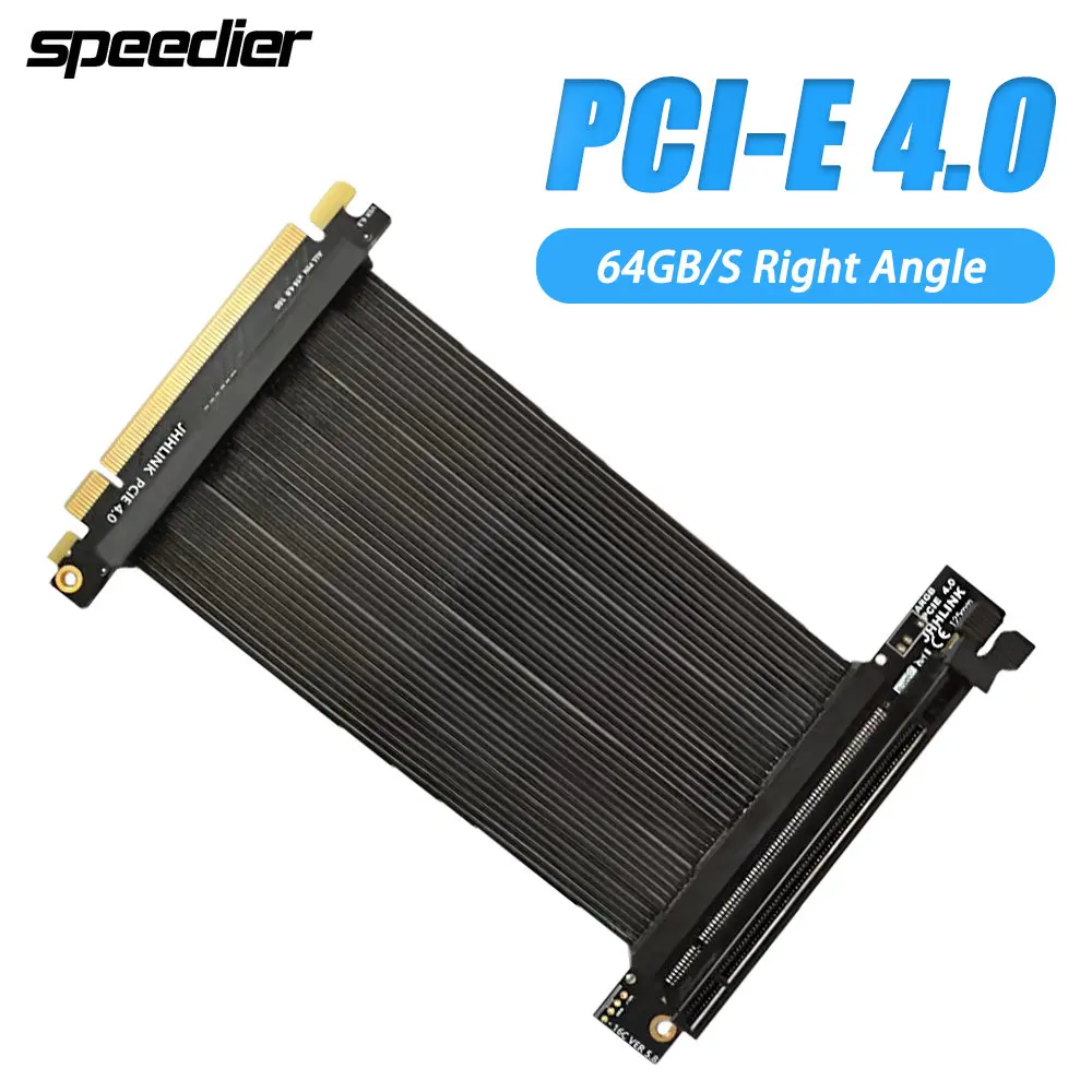 Riser PCIE 4.0 X16 GPU Graphics Card Extension Cable PCI Express 16x Vertical 90° Right Angle Connector for ATX Chassis RTX3090