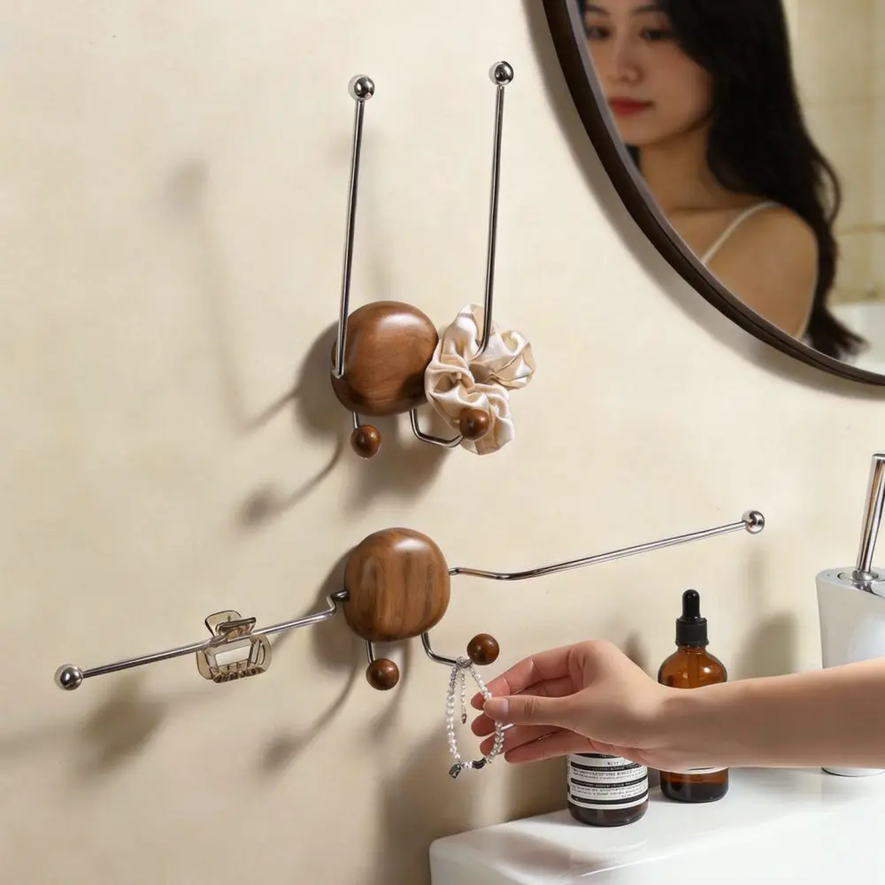 Bathroom Wall Suction Organizer Pebble Design Press Type Storage Rack Holder For Hair Scrunchies Watches Keys Home Decor