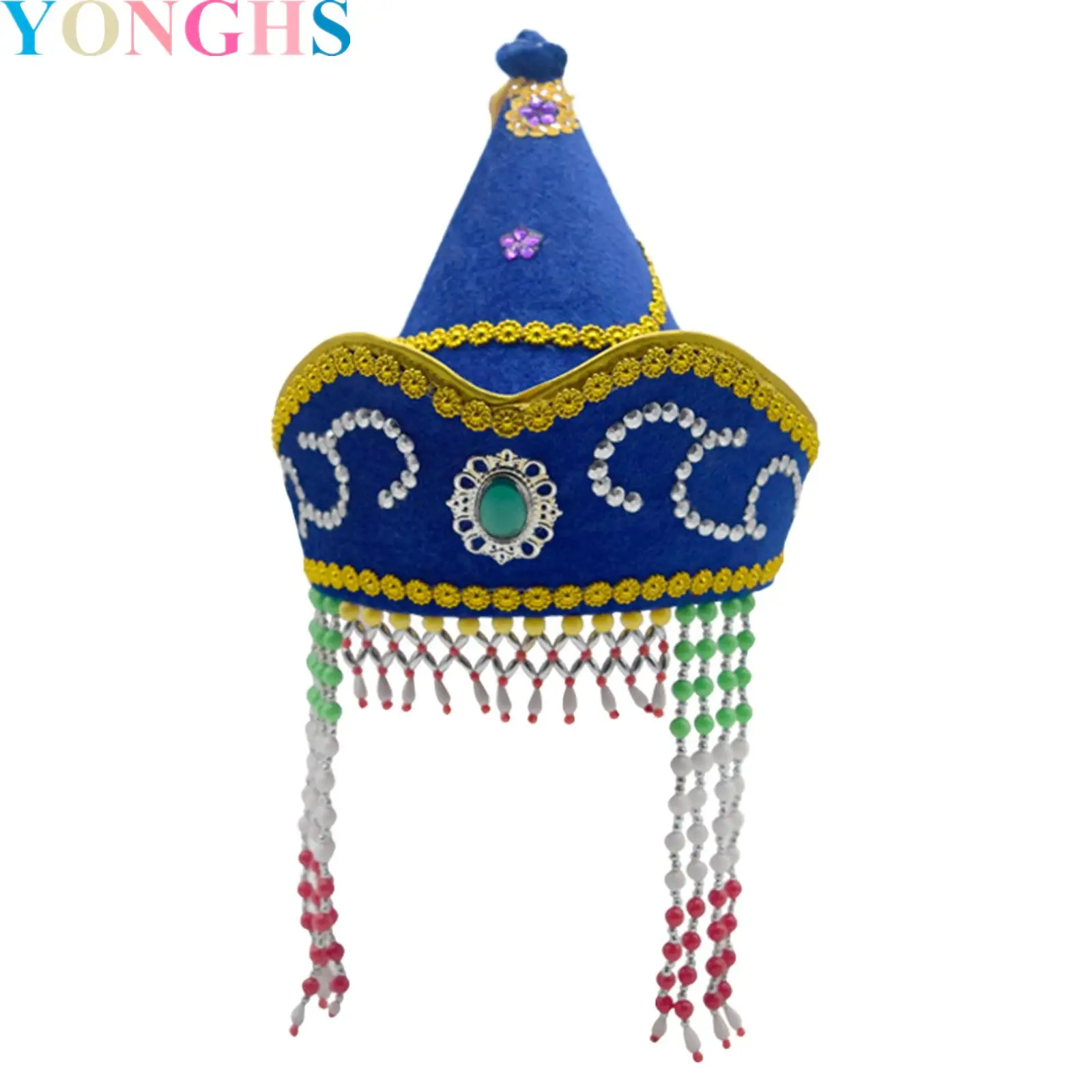 

Mongolian Hat Head Accessories for Adult Ethnic Mongolian Dance Costume Hat for Performances Stage Props