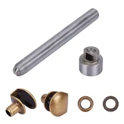 1 Box Brass Press Studs Cone Rivet Press Tool Hook Eyelet Buckles Set for DIY Leather Craft Rivets Repairing Accessories