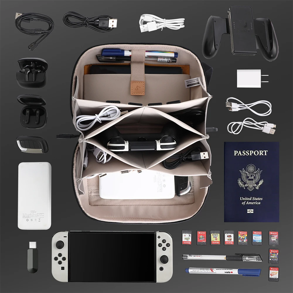 Travel Cable Organizer Cable Storage Bag Waterproof Digital Electronic Organizer Portable USB Data Line Charger Plug Storage Bag