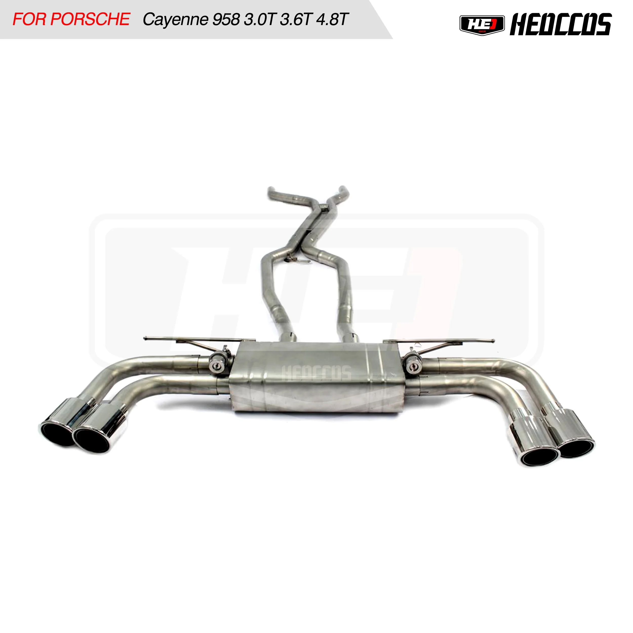 HEO For Porsche Cayenne 958 3.0T 3.6T 4.8T 2011-2014 catback exhaust pipes exhaust tip valvetronic exhaust muffler downpipe