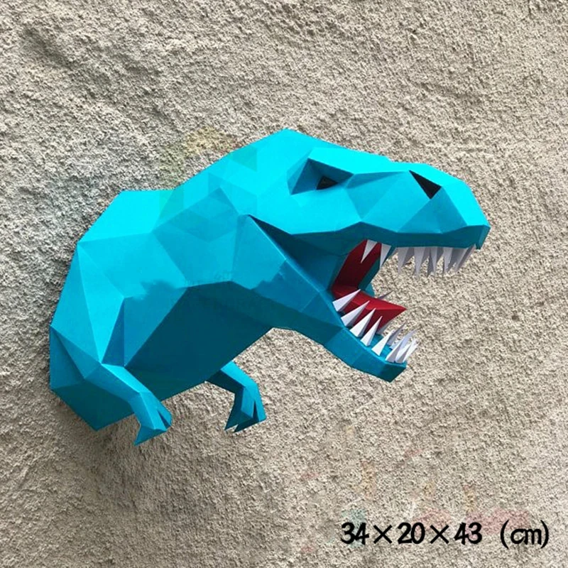 Tyrannosaurus Rex modello di carta Home Decor soggiorno decorazione della parete fai da te dinosauro animale carta artigianale 3D stampo regali per feste giocattoli