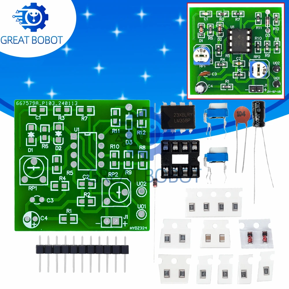 1PC LM358 Industrial Signal Generator Module Frequency Stability with TTL/CMOS Output Compatibility for PLC I/O Simulation
