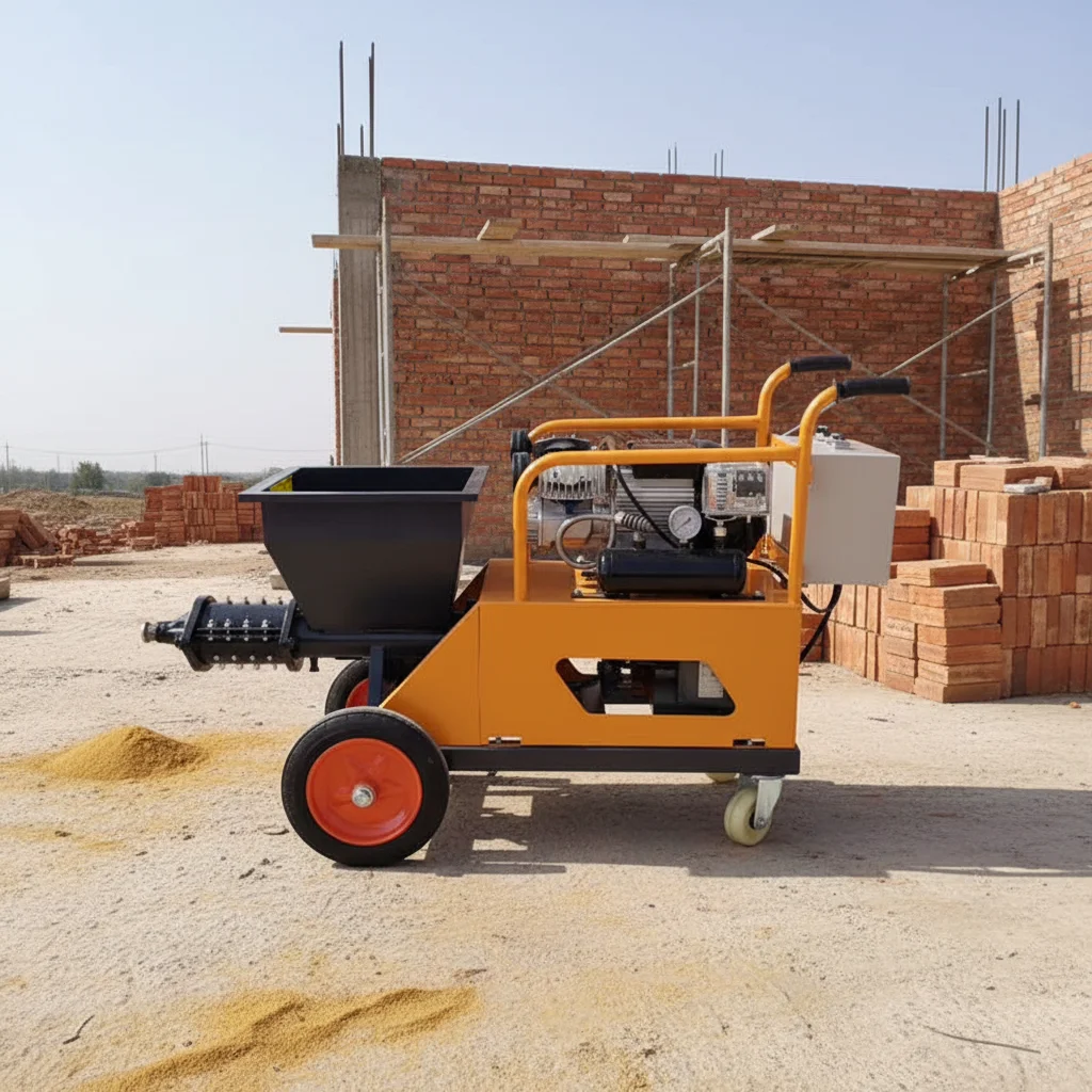 Cement Mortar Spraying Machine External Wall Sandblasting Machine Mini Plastering Machine Fast Spraying Uniform Slurry Output