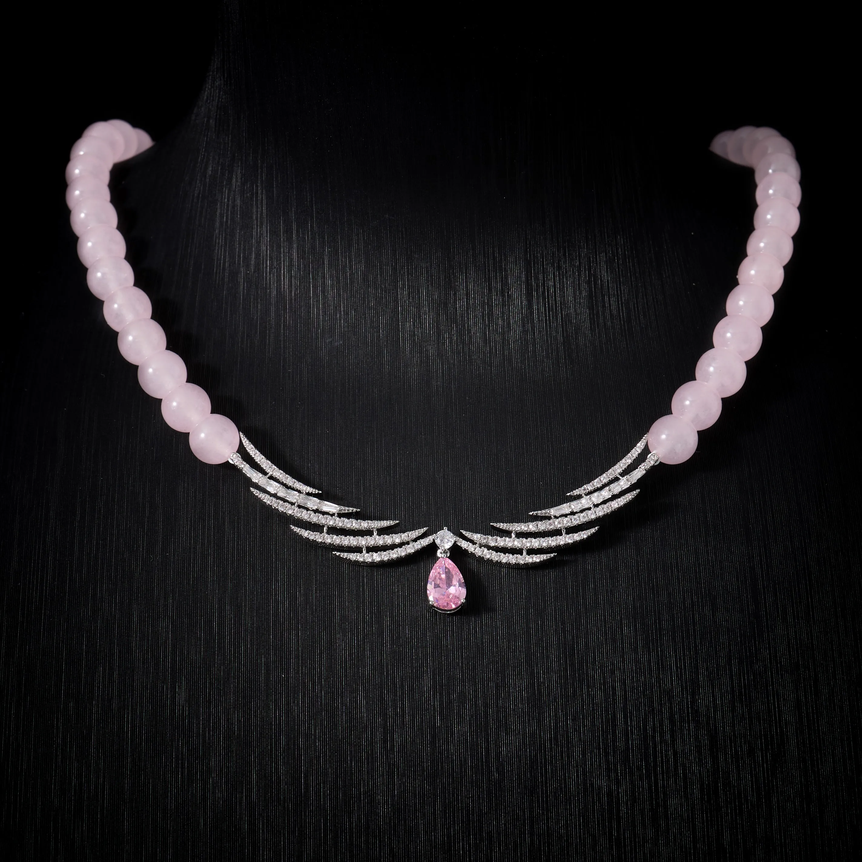 023411Natural crystal Necklace Set for Women Cubic Zirconia Party Engagement Wedding Jewelry sets Dress Suits Accessories