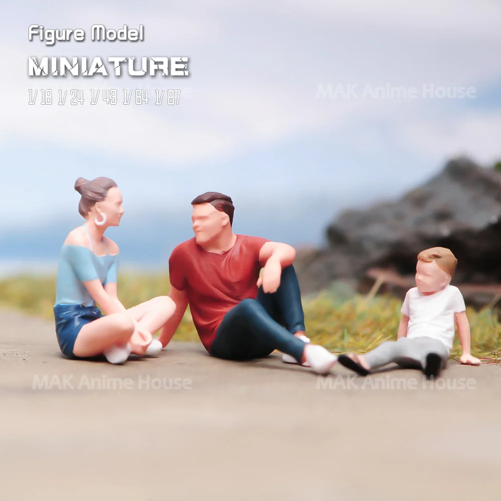 5/50 pçs caixa cega aleatória pintado miniaturas 1/64 1/87 reparador sexy beleza policial figuras da família boneca modelo cena brinquedos