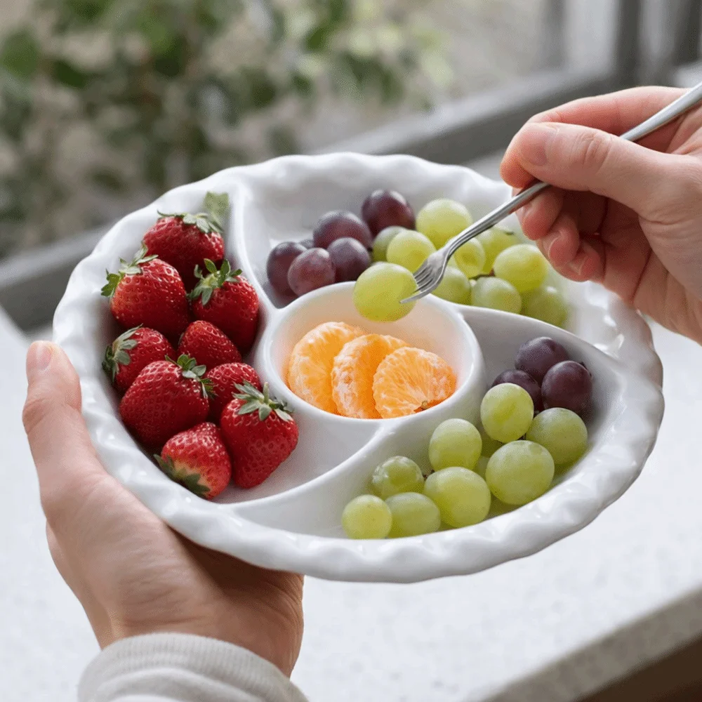 

Керамическая тарелка в форме ветряной мельницы, утолщенная, термостойкая, для пельменей, нескользящая, для фруктов, для сервировки на вечеринках