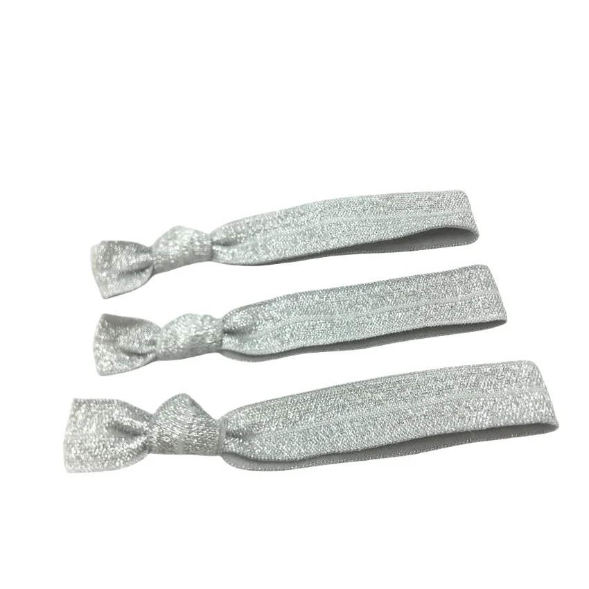 50 Stück/200 Stück glitzernde geknotete Haargummis, Pferdeschwanzhalter, bunt, keine Falten, elastisches Band, Handdreh-Armband, Zubehör – Detail 18